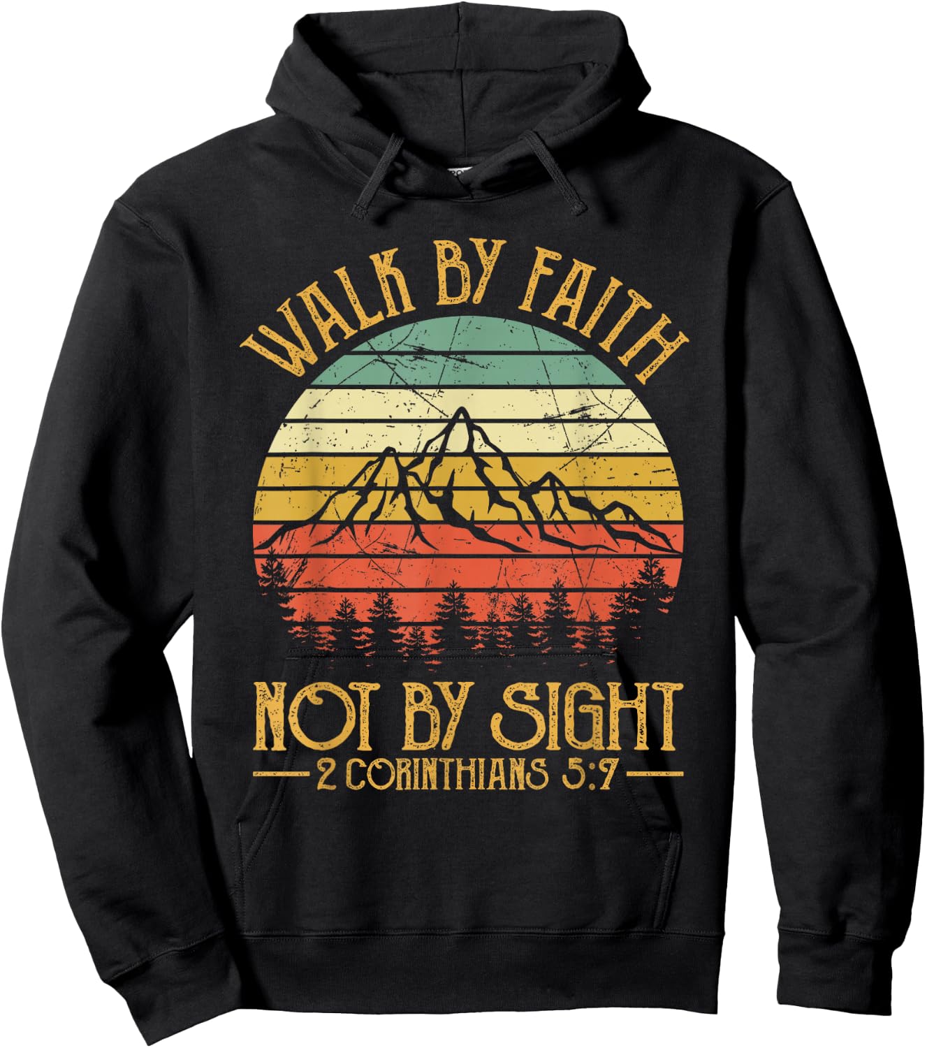 Walk By Faith Not By Sight Bible Verse Gift Christian Hoodie - Hoodie | Black