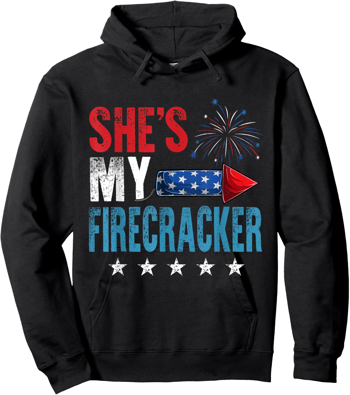 She's My Firecracker His And Hers 4th July Matching Couples Hoodie - Hoodie | Black