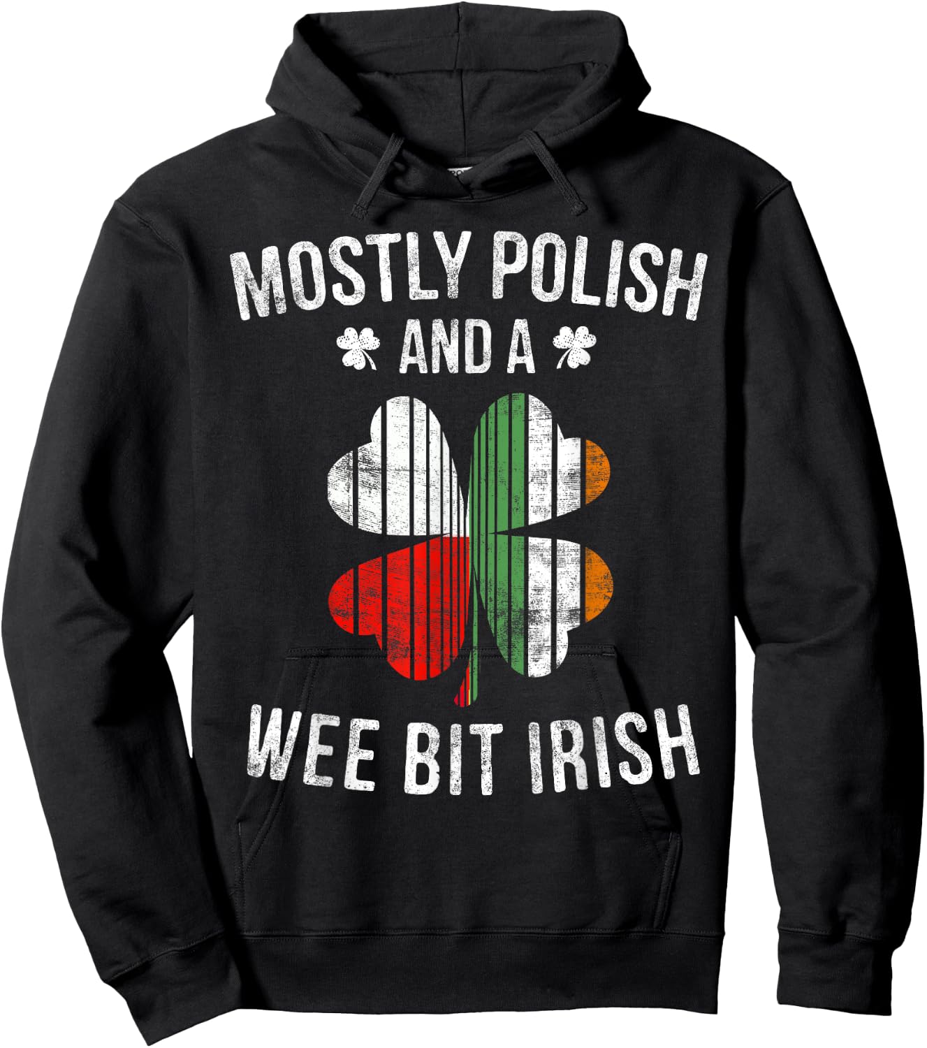 Polish Wee Bit Irish Poland St Patricks Day Gift Hoodie - Hoodie | Black