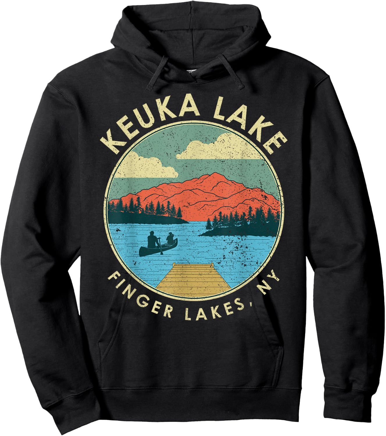 Finger Lakes NY New York Keuka Lake Hoodie - Hoodie | Black