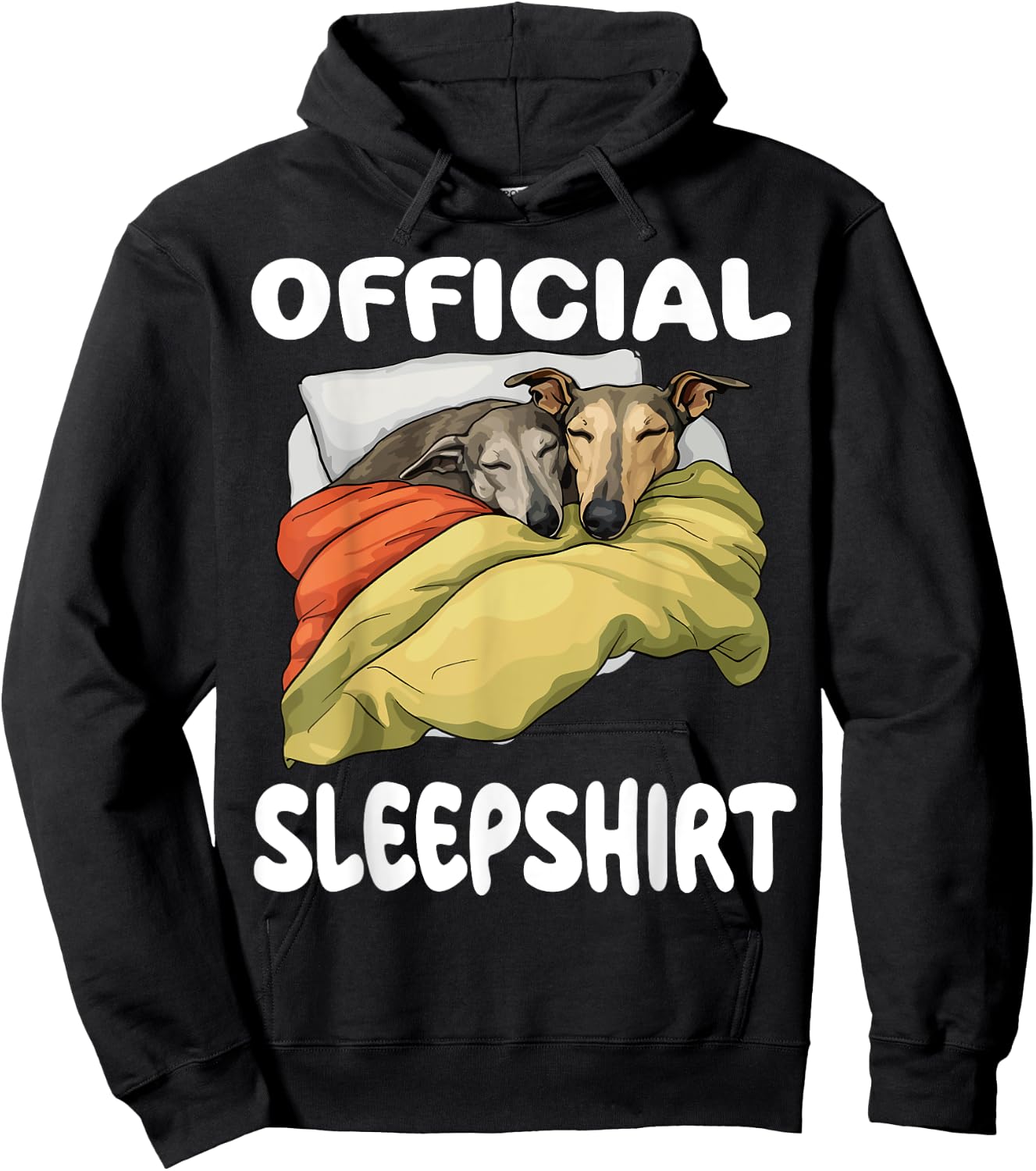 Greyhound Dog Official Sleepshirt Pajamas Nightgown Men Women Girls Kids Hoodie - Hoodie | Black