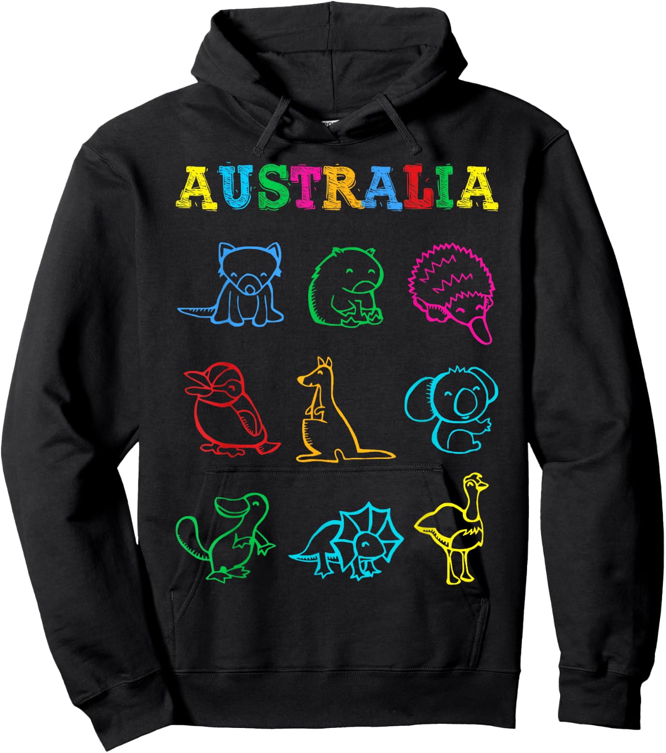 Australia Day Toddler Shirt Funny Animals Australian Hoodie - Hoodie | Black