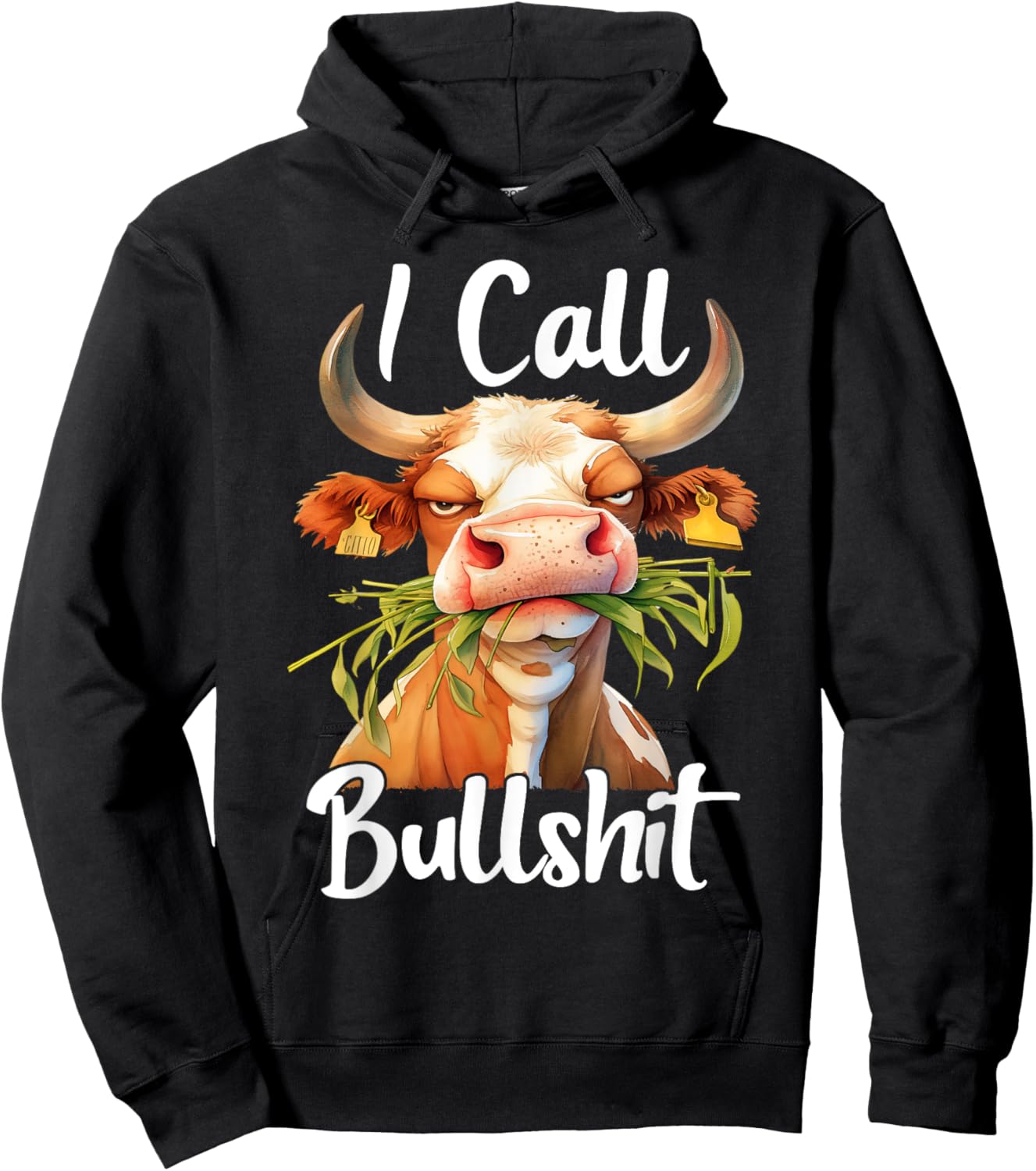 I Call Bullshit-Cow Animal Funny Sarcastic Quotes Hoodie - Hoodie | Black