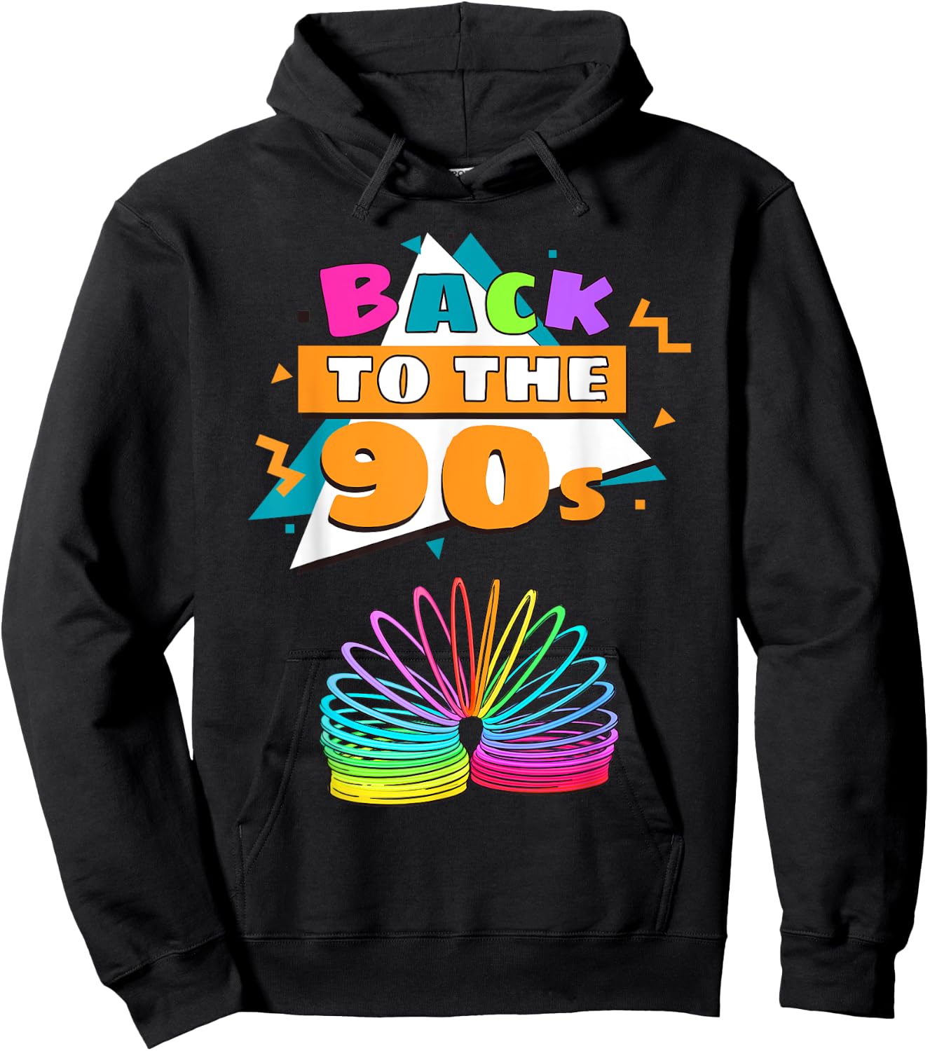 Men's Women's Kids Vintage Retro Back To 90's Graphic Design Hoodie - Hoodie | Black