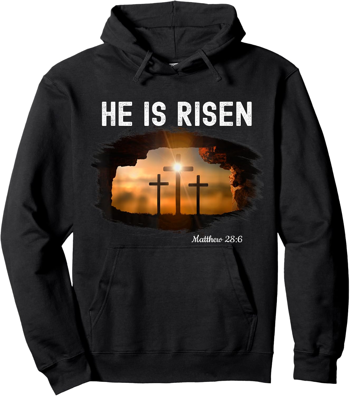 He is risen Christian Easter Jesus Matthew 28:6 Hoodie - Hoodie | Black