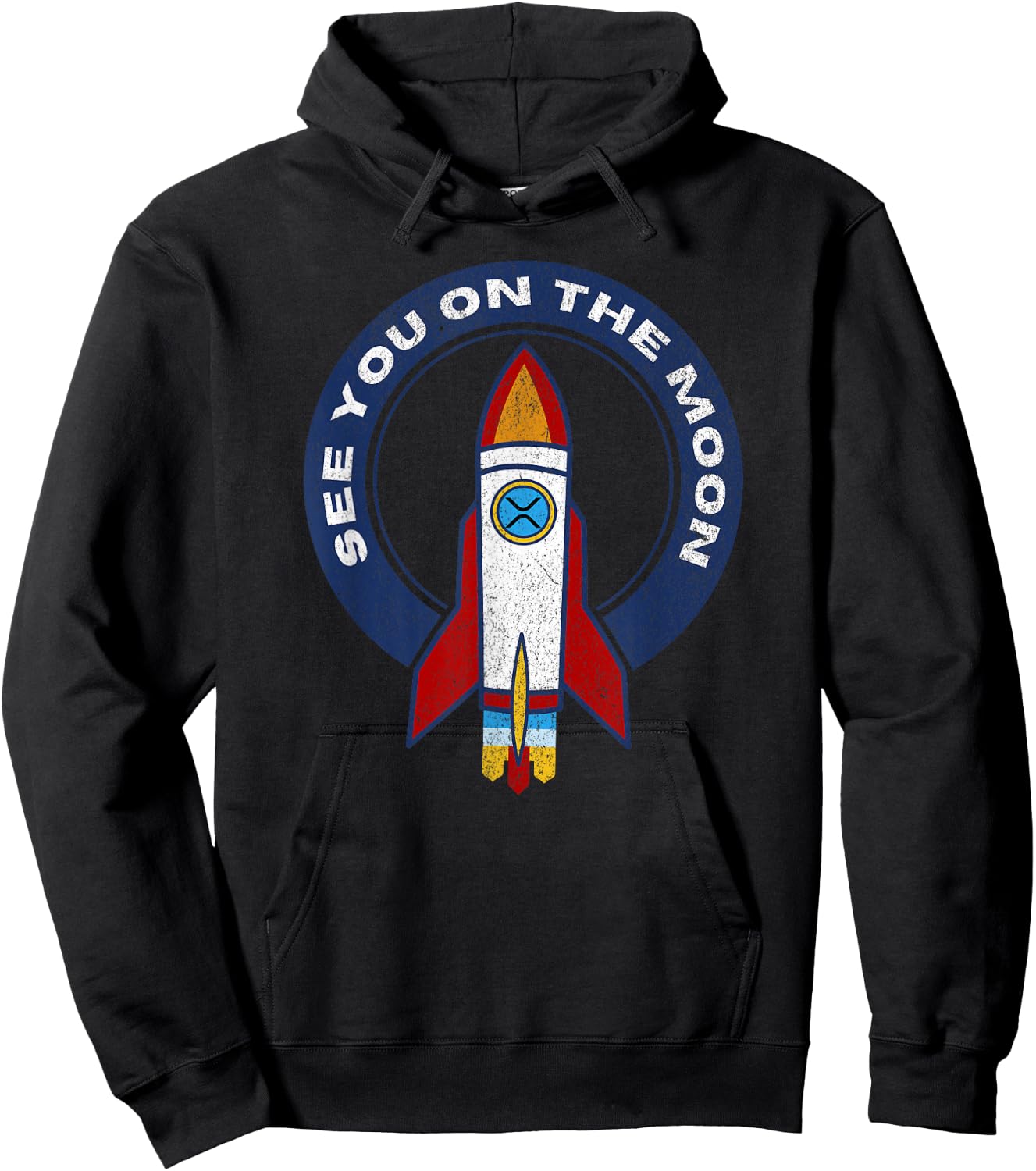 XRP Moon Crypto Merchandise Hoodie - Hoodie | Black