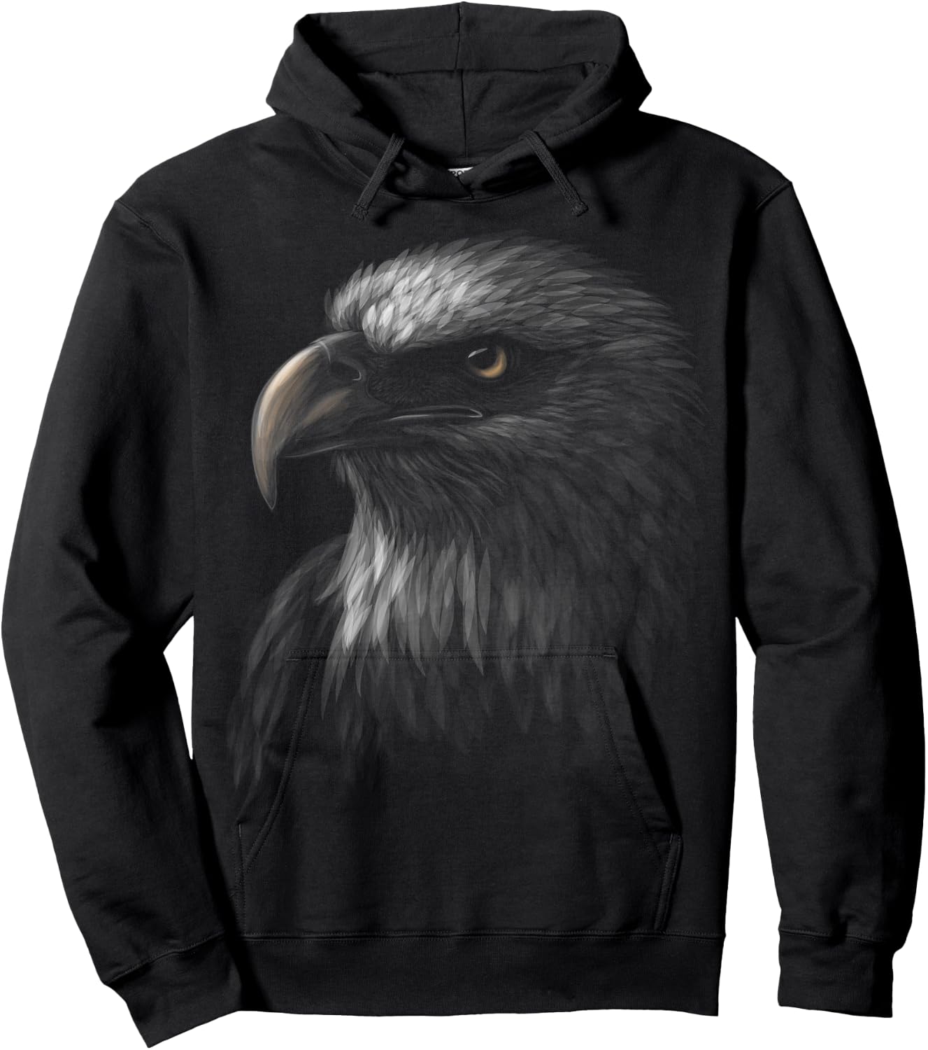Cute Bald Eagle Head Black Art for Lovers Eagles Birds Hoodie - Hoodie | Black