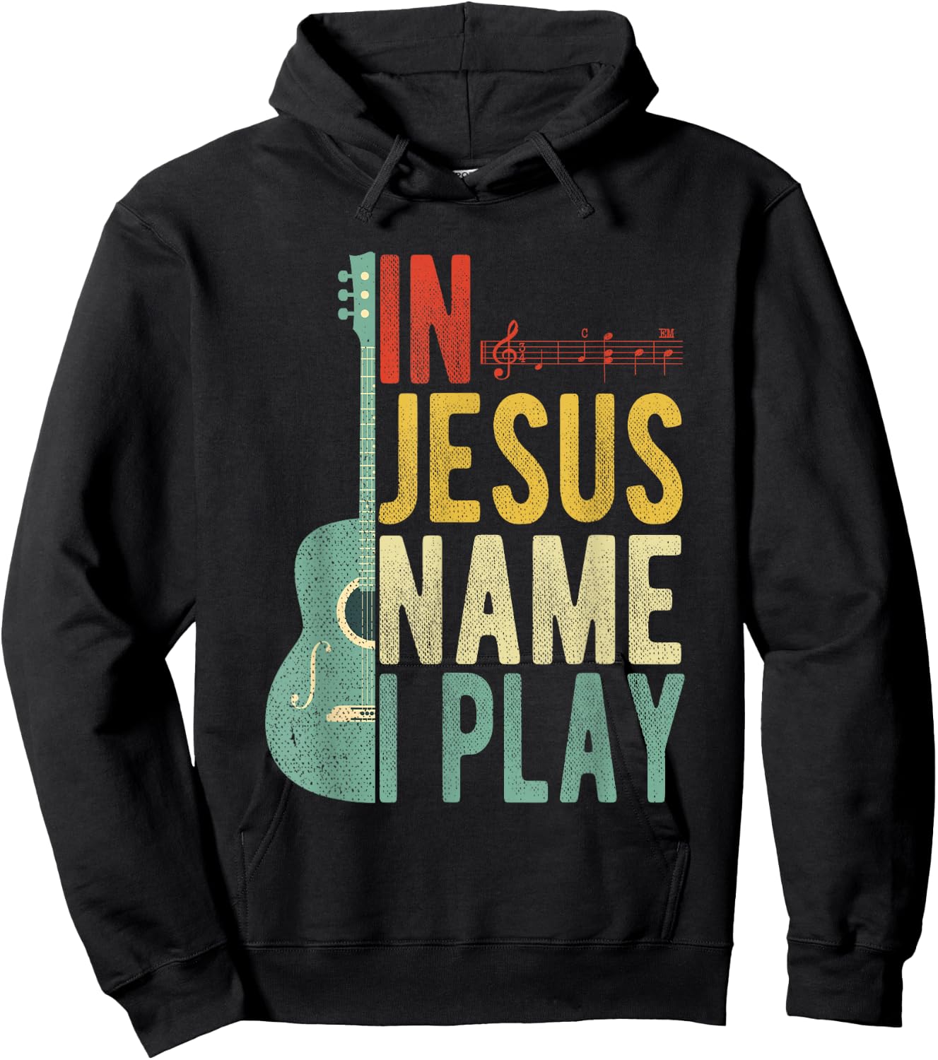 In Jesus Name I Play Guitar Hoodie - Hoodie | Black