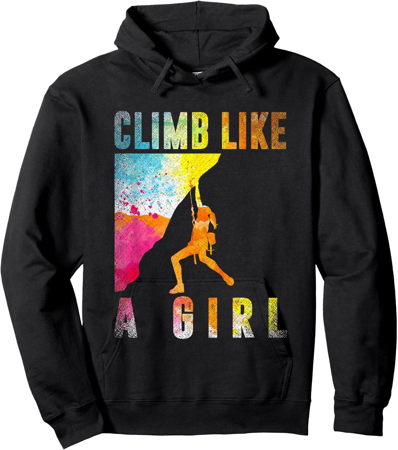 Bouldering Rock Climber Women Girls Kids Rock Climbing Hoodie - Hoodie | Black