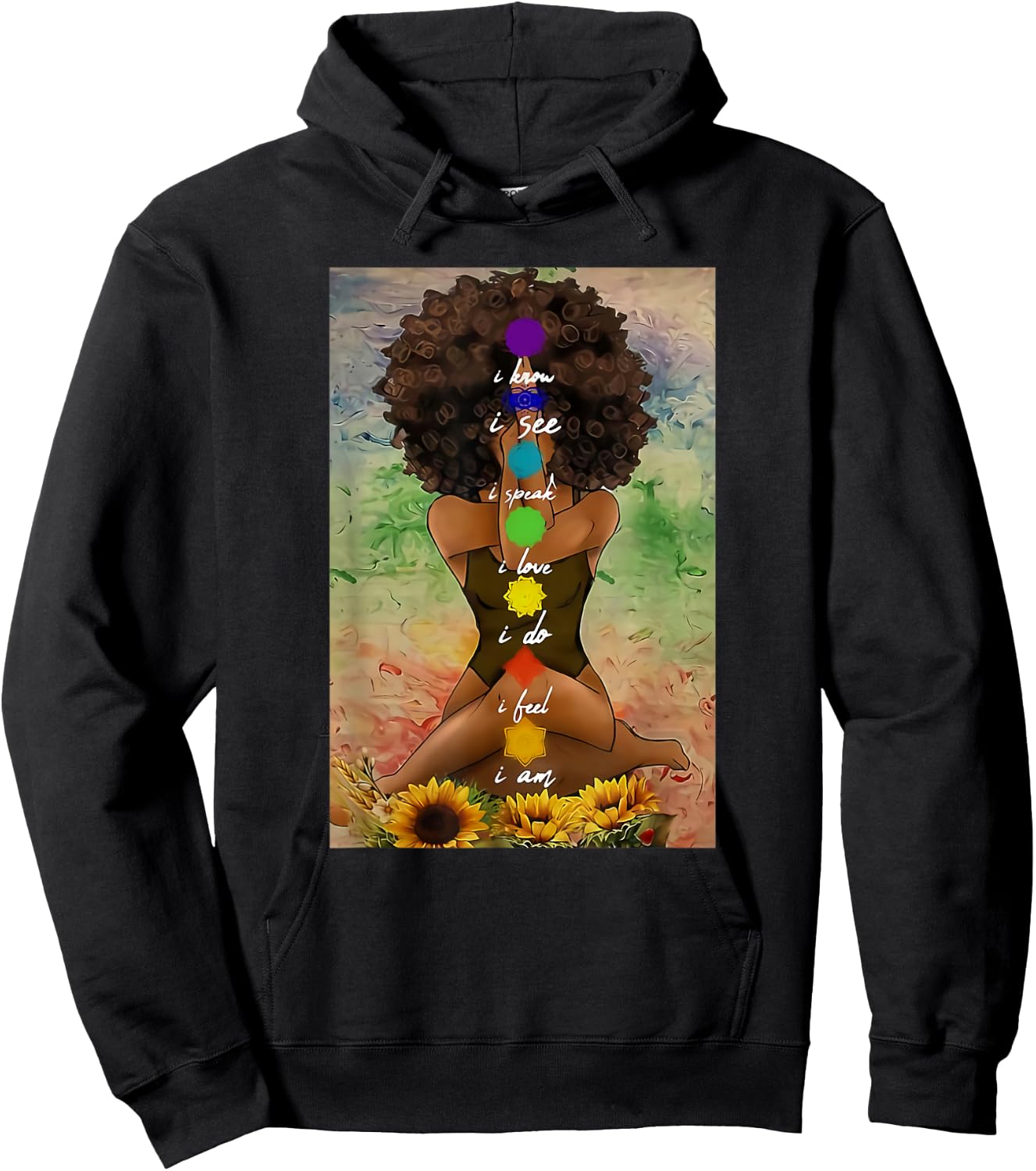 Yoga African American Wall Art Hoodie - Hoodie | Black