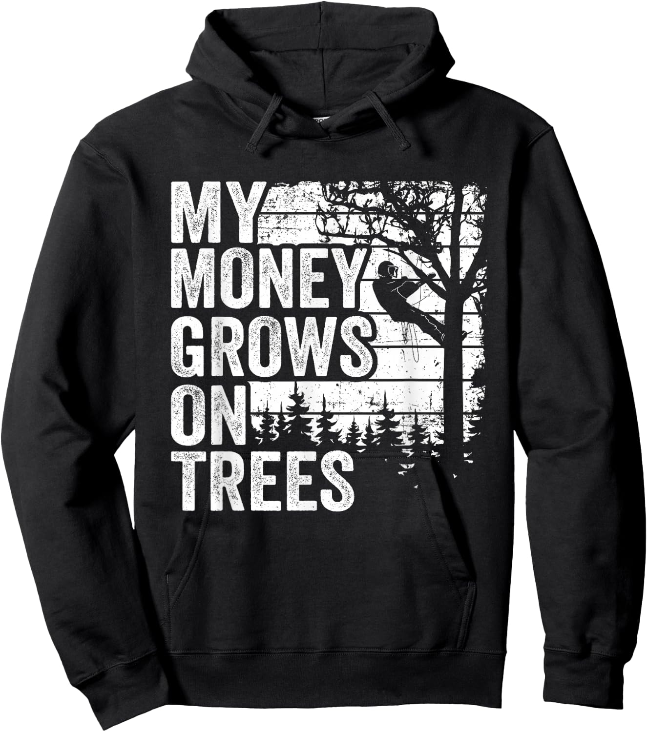 Arborist Tree Climber Vintage My Money Grows On Trees Hoodie - Hoodie | Black