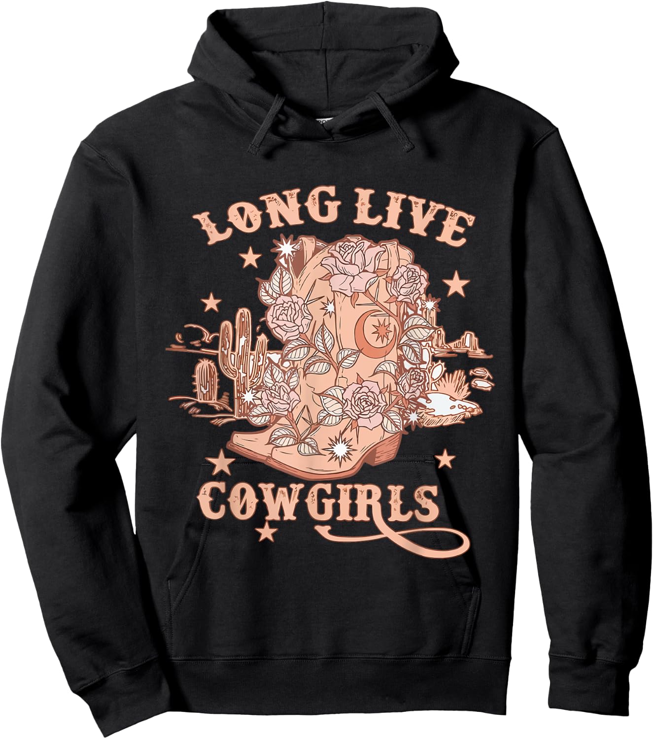 Long Funny Live Country Gifts Southern For Cowgirls Black Hoodie - Hoodie | Black