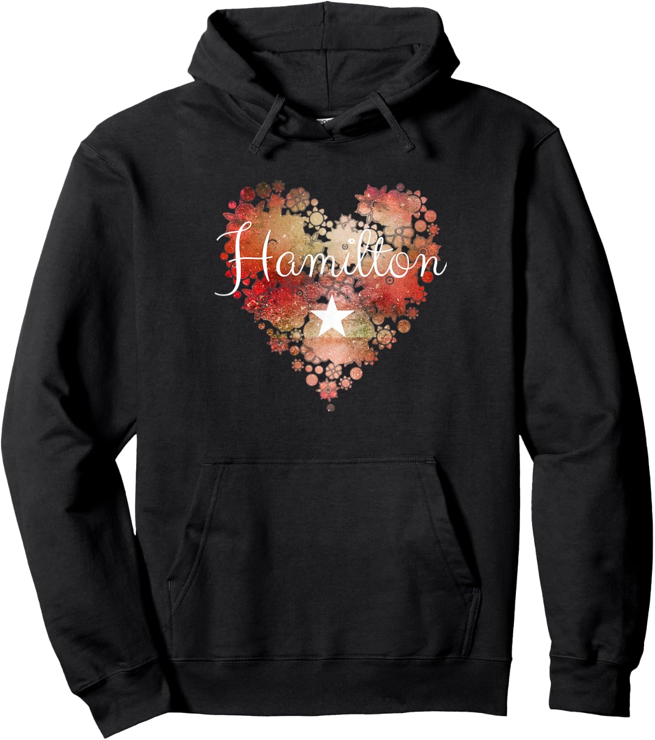 I Love Hamilton Heart | Gift Teenage Girl Women Hoodie - Hoodie | Black