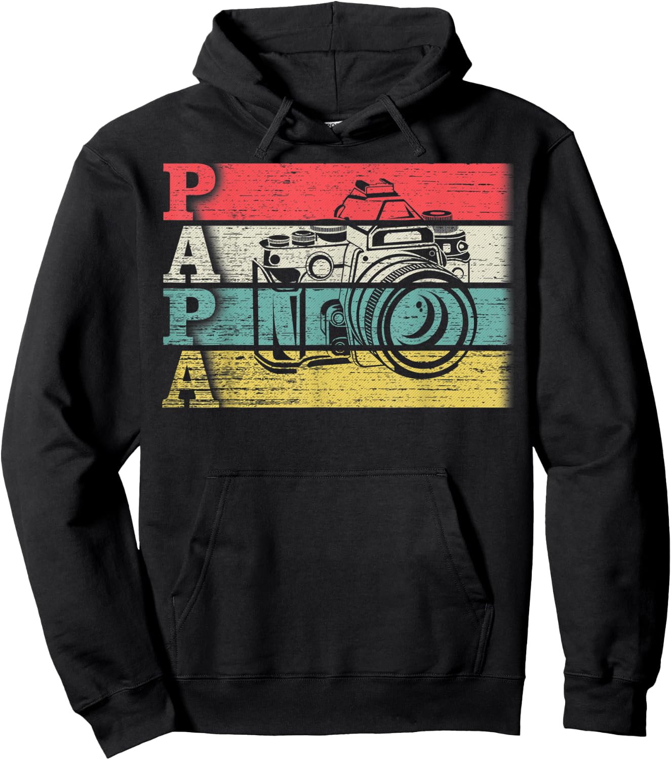 Vintage Retro Photographer Papa Photography Silhouette Funny Hoodie - Hoodie | Black