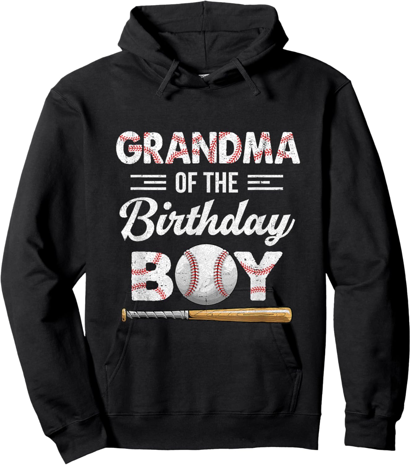 Grandma Of The Birthday Boy Baseball Matching Family Party Hoodie - Hoodie | Black