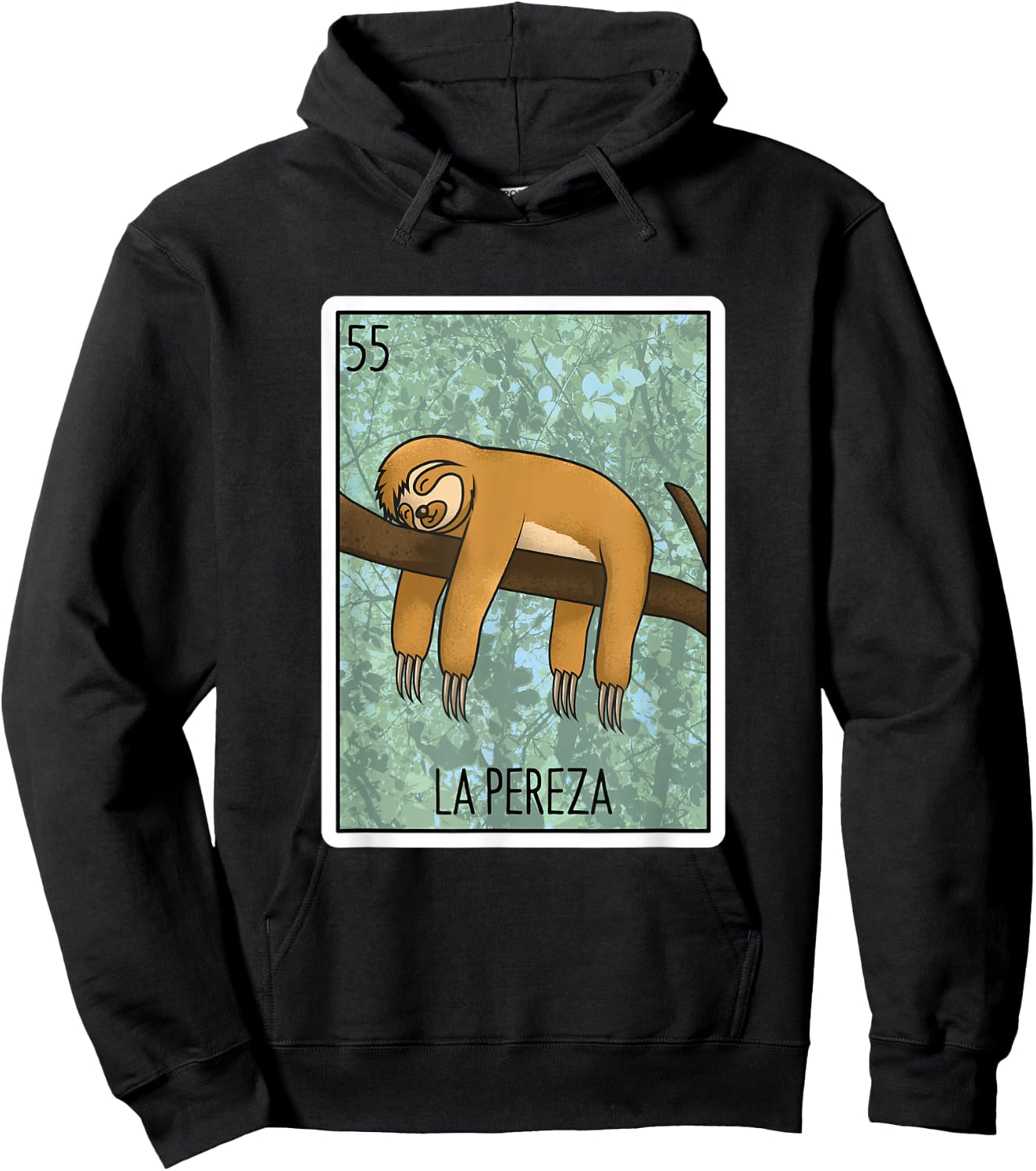 La Pereza Lottery Gift The Sloth Card Mexican Lottery Bingo Hoodie - Hoodie | Black