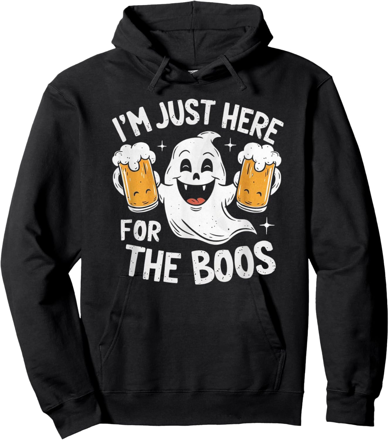 I'm Just Here For The Boos Funny Halloween Ghost Hoodie - Hoodie | Black
