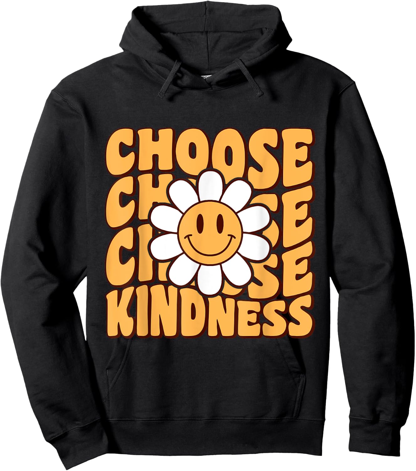 Choose Kindness Retro Groovy Be Kind Women Men Inspirational Hoodie - Hoodie | Black