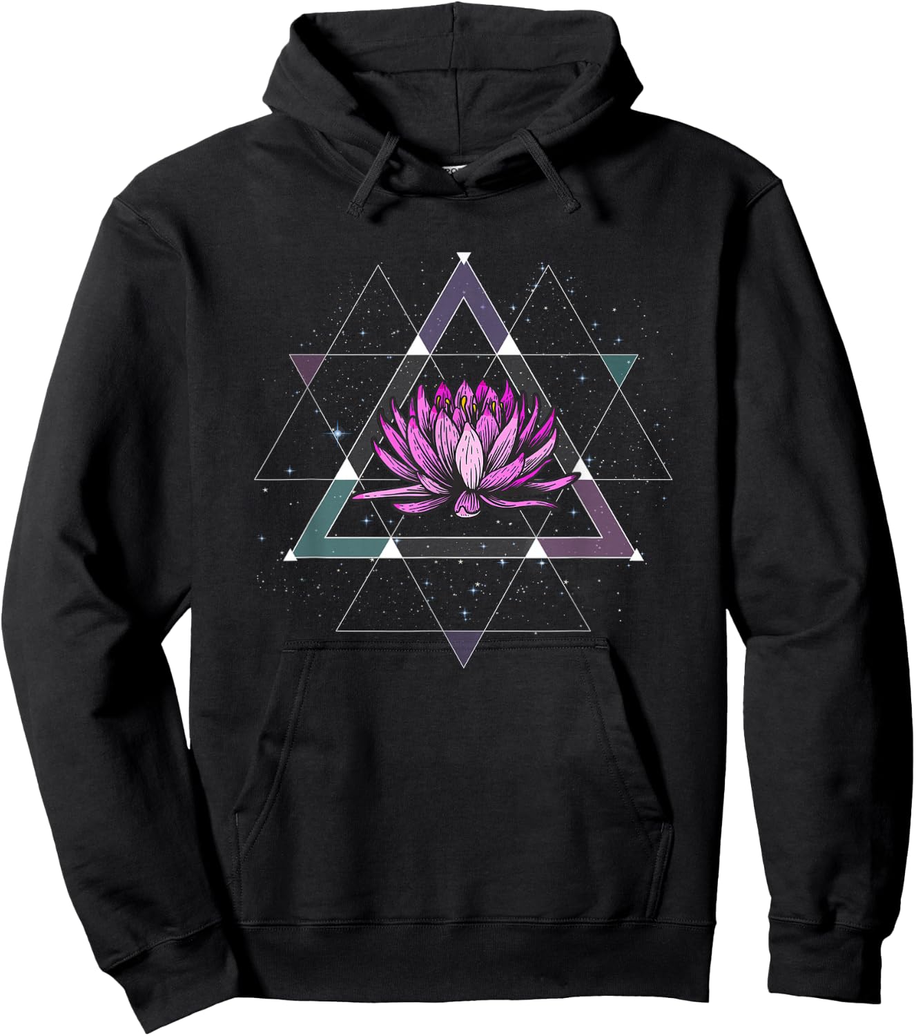 Lotus Flower Sacred Geometry Yoga Meditation Spiritual Zen Hoodie - Hoodie | Black