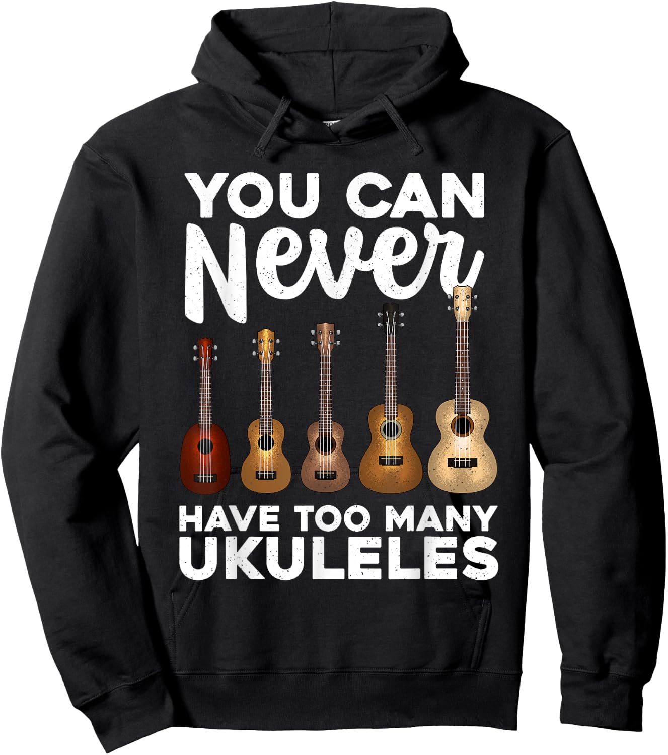 Funny Ukulele Art Women Small Guitar Ukulele Players Hoodie - Hoodie | Black