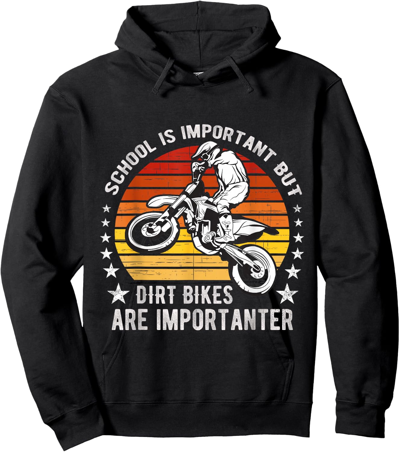 School Is Important But Dirt Bikes Are Importanter Funny Hoodie - Hoodie | Black
