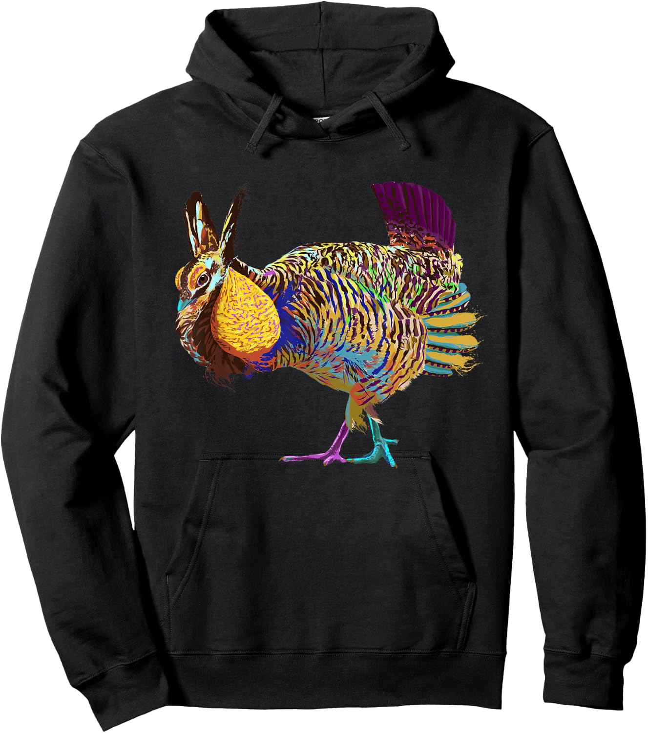 Colorful Prairie Chicken Hoodie - Hoodie | Black