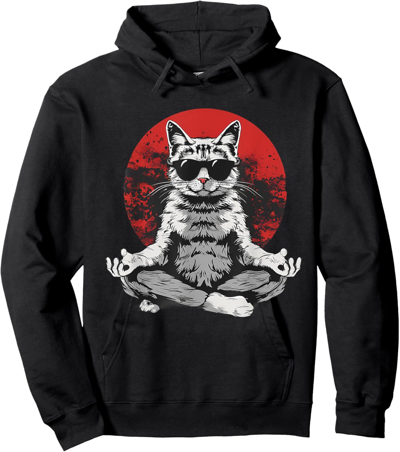 Meditation Cat Zen Buddha Yoga Spiritual Hindu Buddhist Women Kids Hoodie - Hoodie | Black