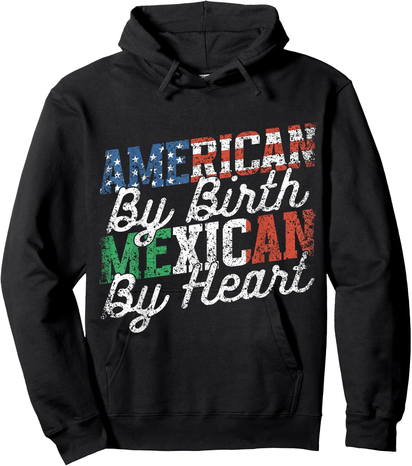 American By Birth Mexican By Heart Mexico Mexican American Hoodie - Hoodie | Black