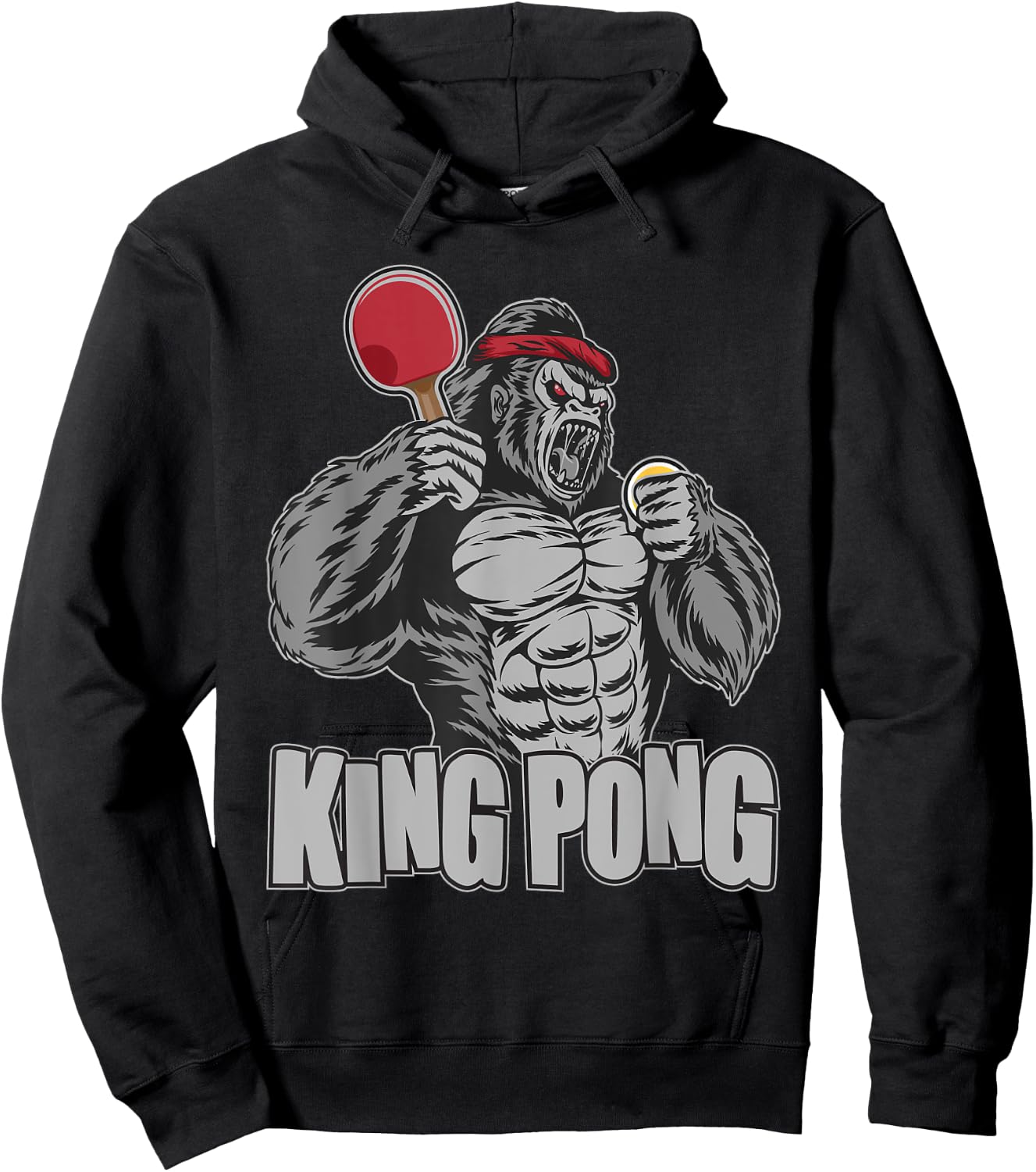 King Pong - Funny Table Tennis Lover Ping Pong Player Hoodie - Hoodie | Black