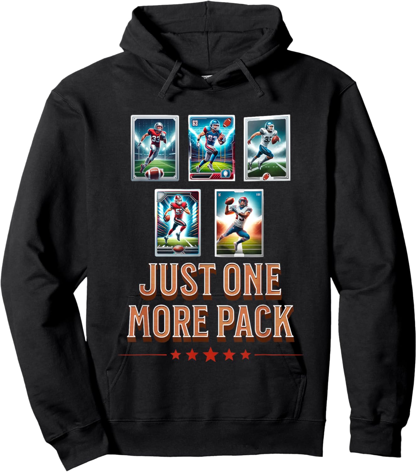 Just One More Pack Funny Football Card Collector Hoodie - Hoodie | Black
