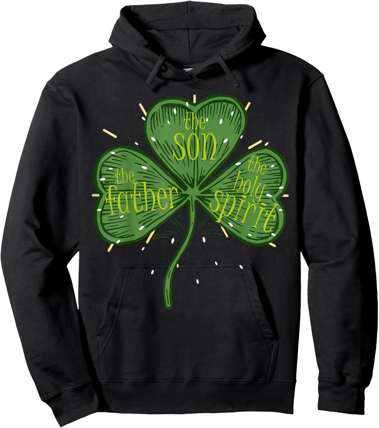 Irish Shamrock Christian Catholic Religious St Patricks Day Hoodie - Hoodie | Black