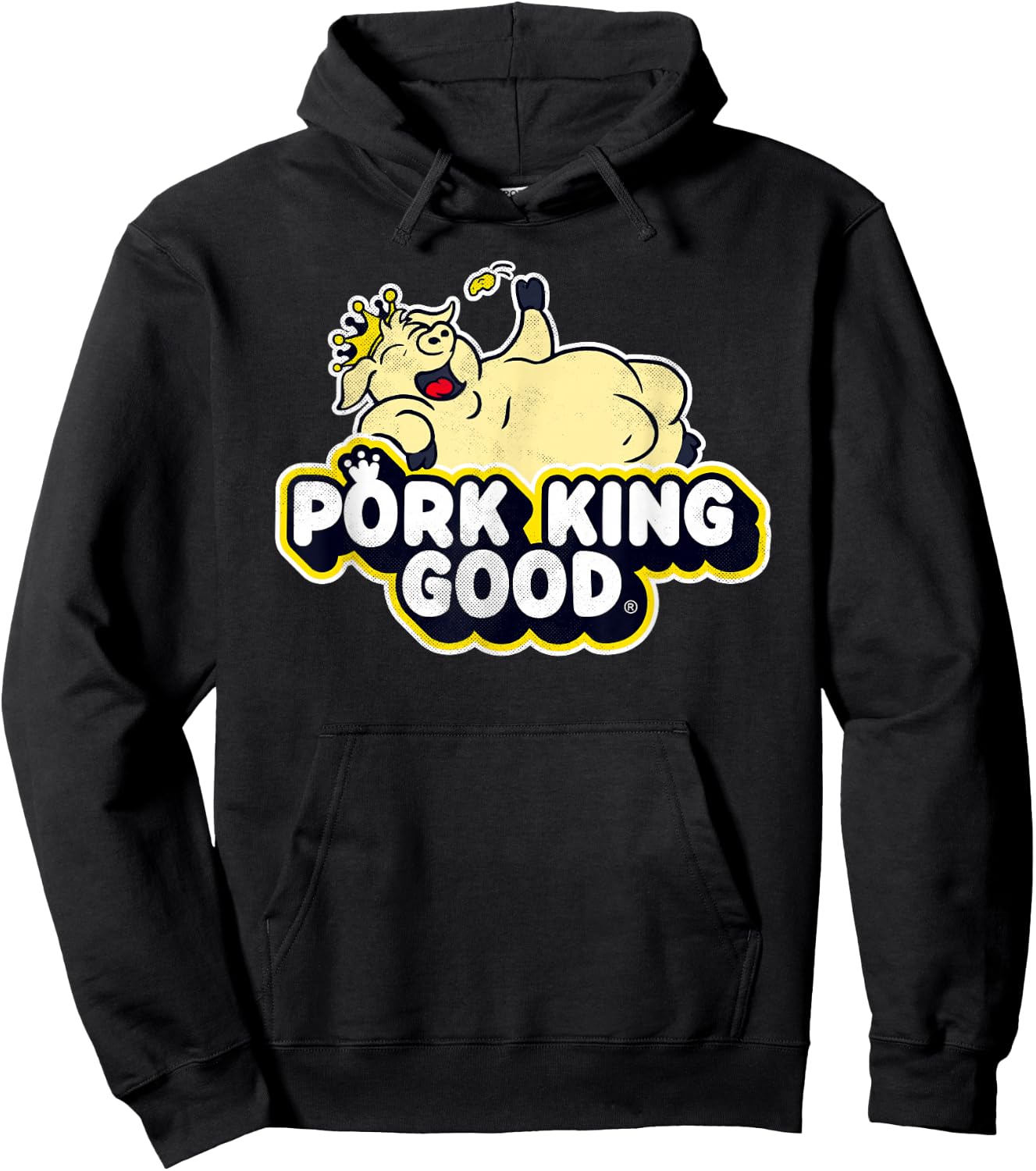 Pork King Good 70's Throwback Pig Logo Hoodie - Hoodie | Black