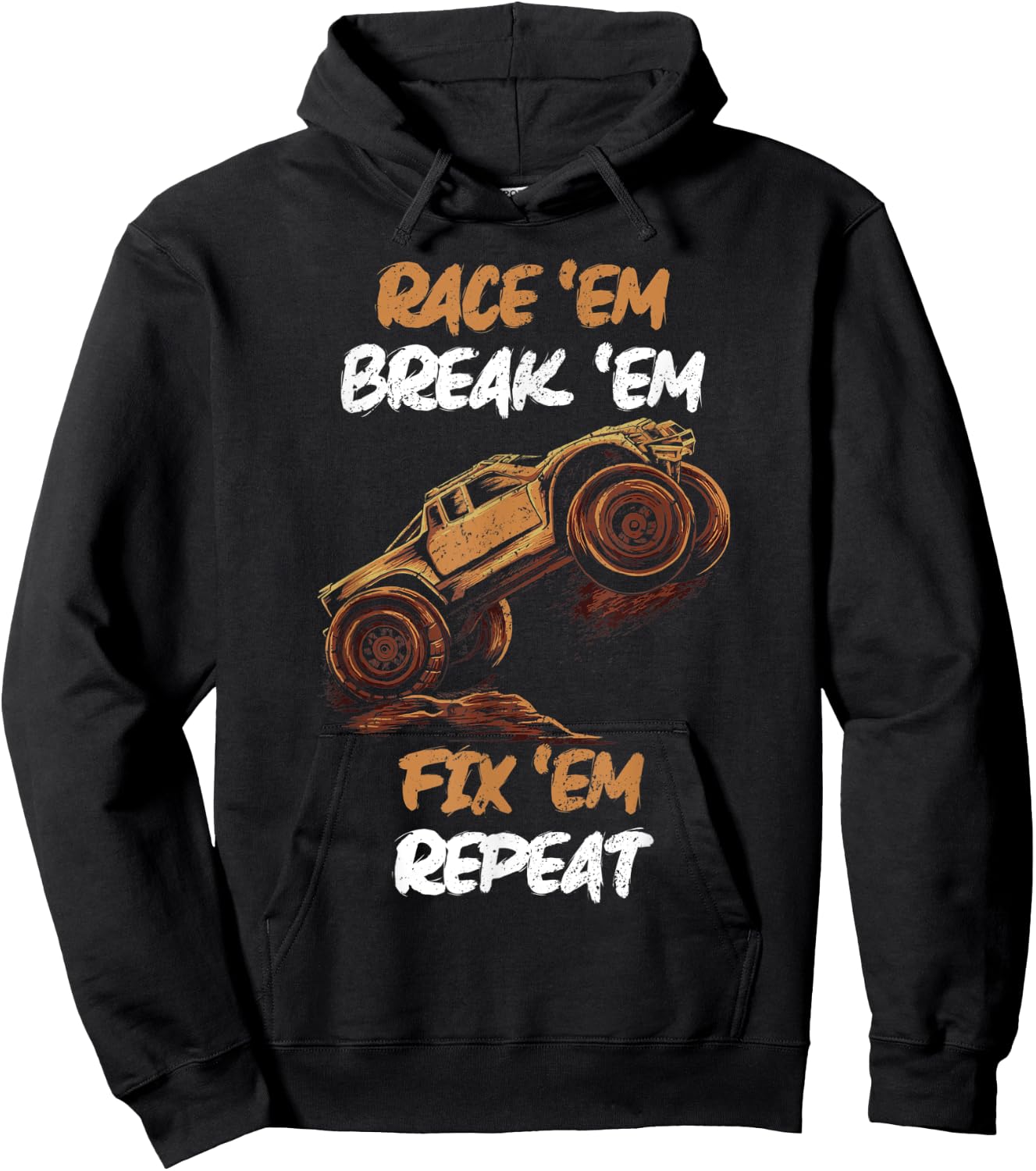 Race 'Em Break 'Em Fix 'Em Repeat RC Car Hoodie - Hoodie | Black