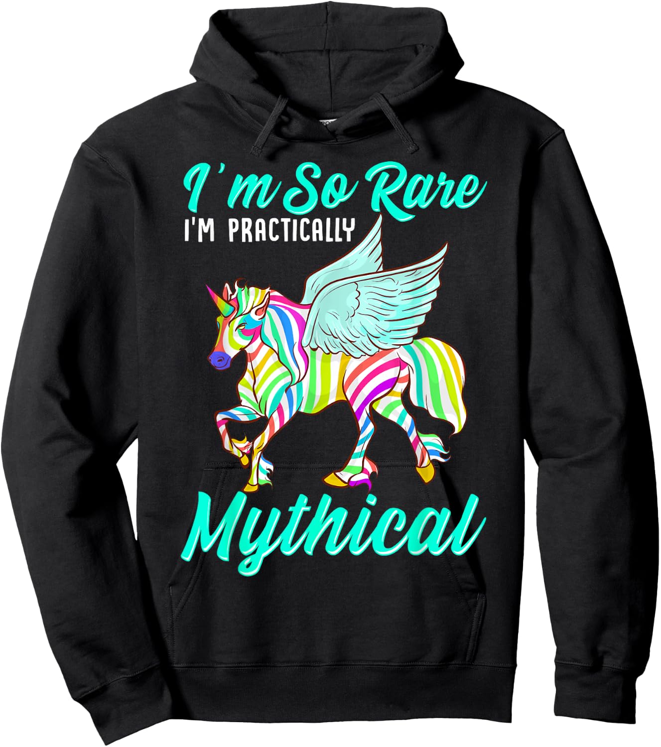 Rare Disease Zebra Unicorn Zebra Ribbon Hoodie - Hoodie | Black