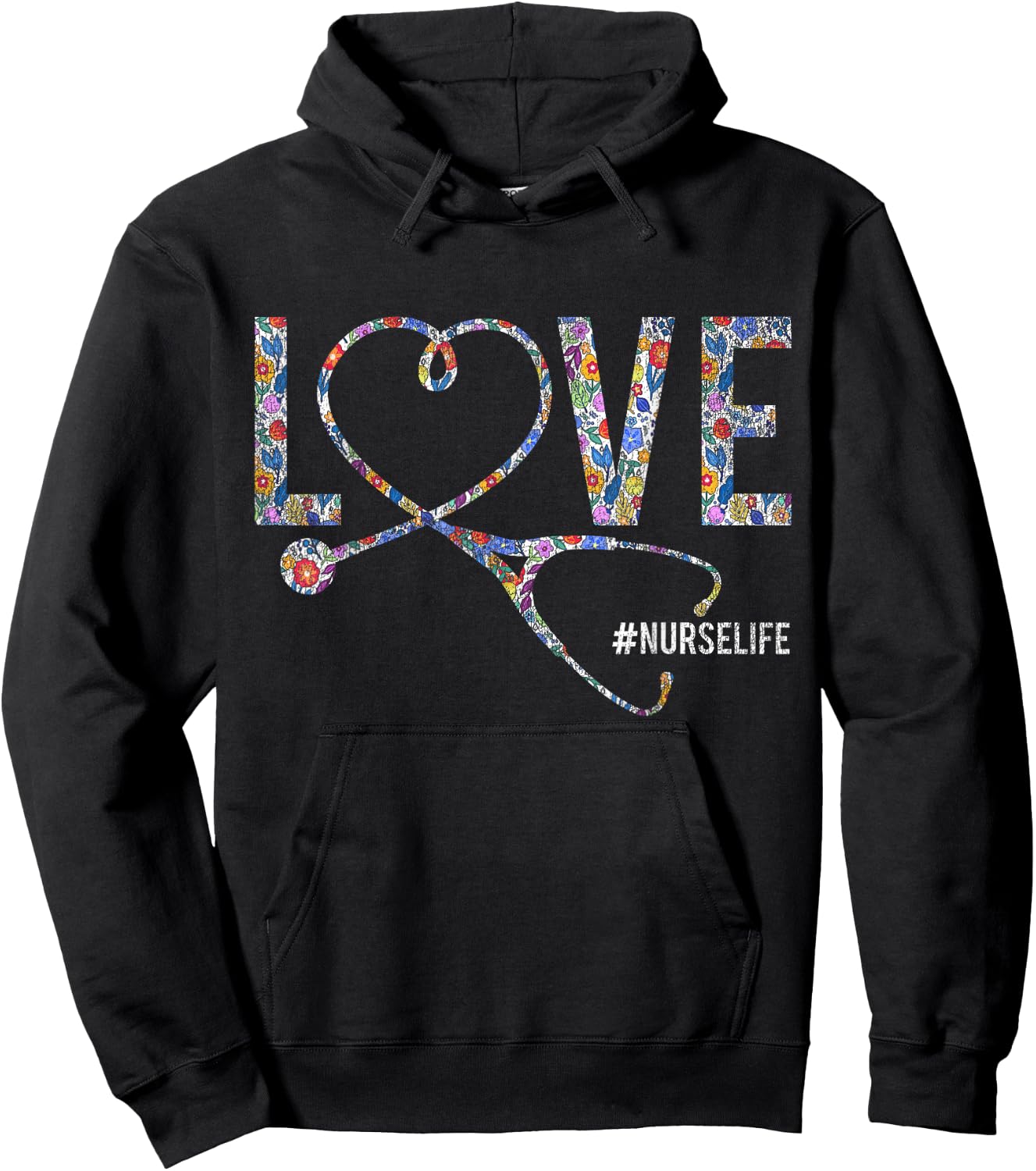 Love Nurse Life Nurse Hoodie - Hoodie | Black