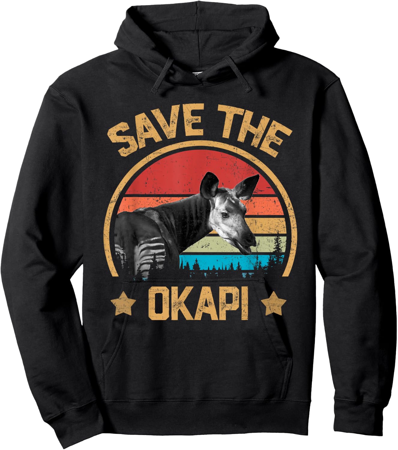 Vintage Save The Okapi Hoodie - Hoodie | Black