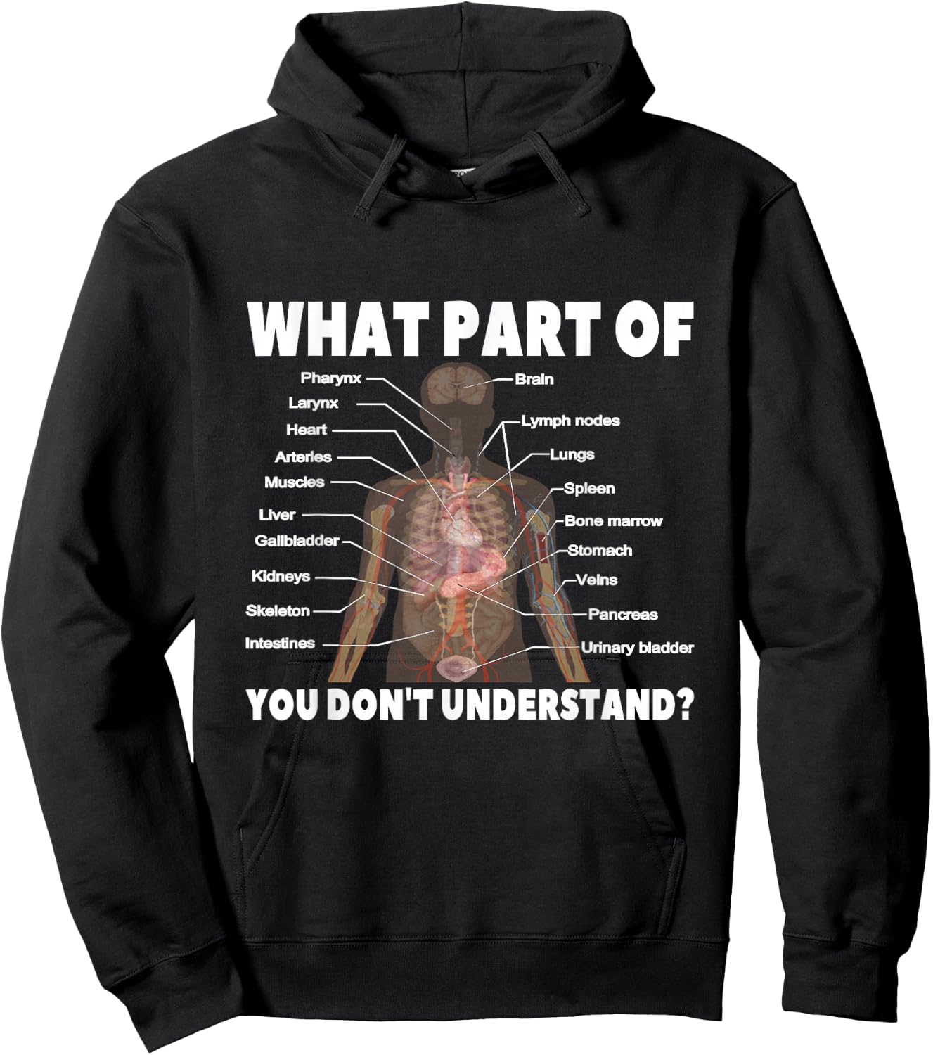What Part Of Don't You Understand | Medical Anatomy Human Hoodie - Hoodie | Black