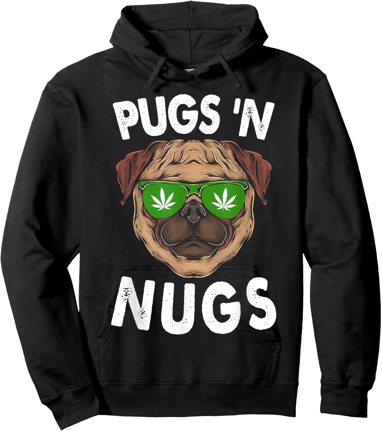 Pugs N Nugs Cute Pug Dog Lover Cannabis Marijuana Gift Women Hoodie - Hoodie | Black