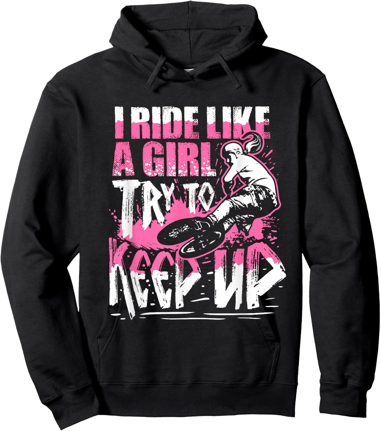 I Know I Ride Like A Girl Funny Stunt BMX Bike Girl Hoodie - Hoodie | Black