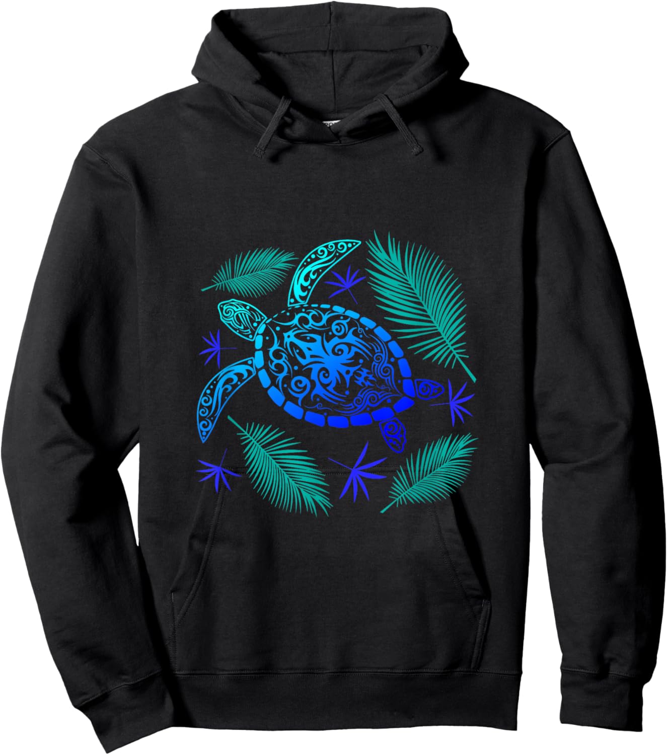Turtle Palm Tree Vacation Summer Tortoise Funny Turtle Men Women Girls Kids Hoodie - Hoodie | Black
