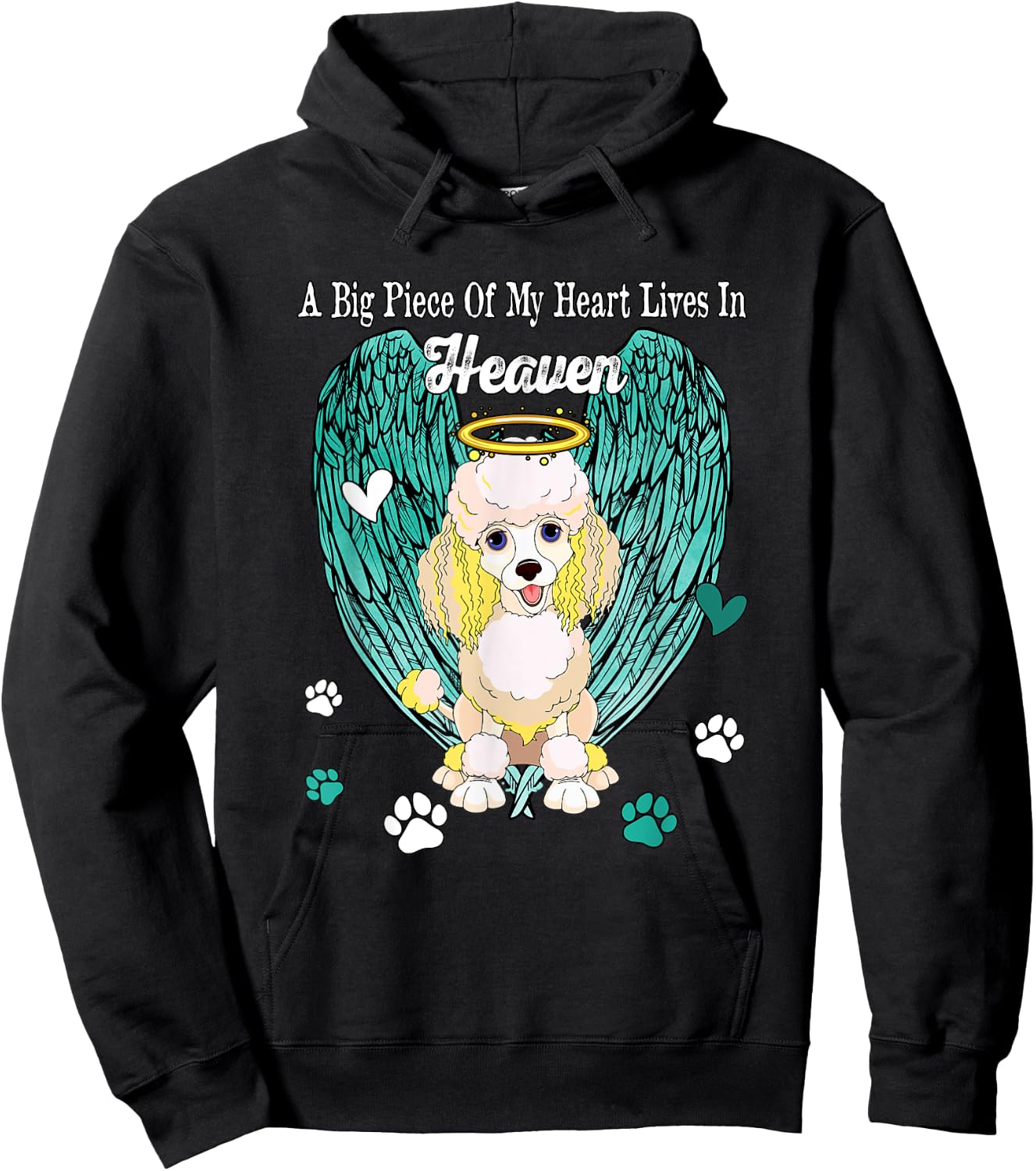 Heart Lives In Heaven Costume Poodle Memories Owner Hoodie - Hoodie | Black