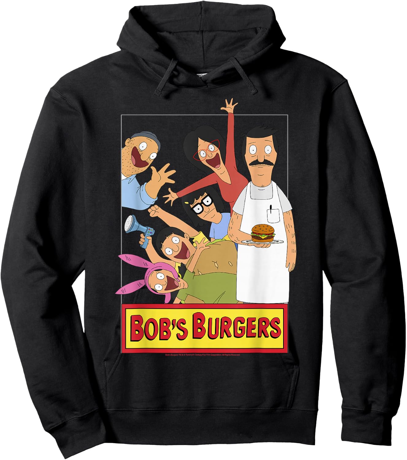 Bob's Burgers Family Shot & Teddy Logo Hoodie - Hoodie | Black
