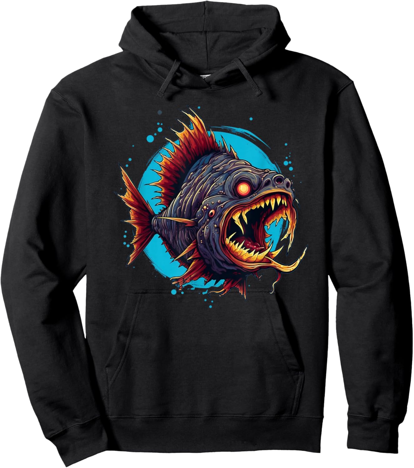 Crazy looking Piranha for Monster Fish Lovers Hoodie - Hoodie | Black