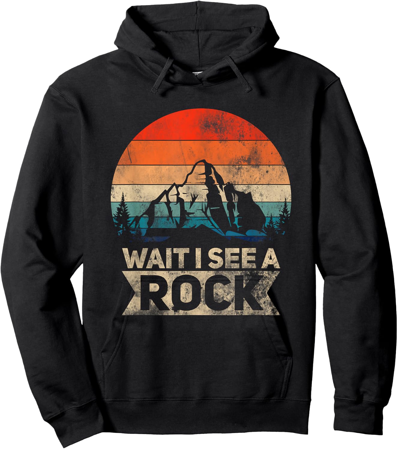 Wait I See A Rock Funny Geologist Idea Hoodie - Hoodie | Black