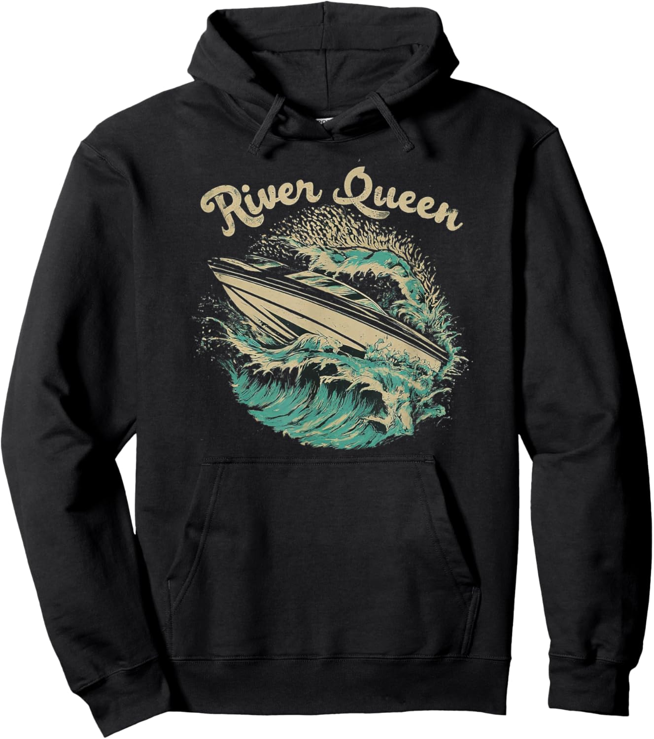 Big Wave River Queen Ski Boat Hoodie - Hoodie | Black