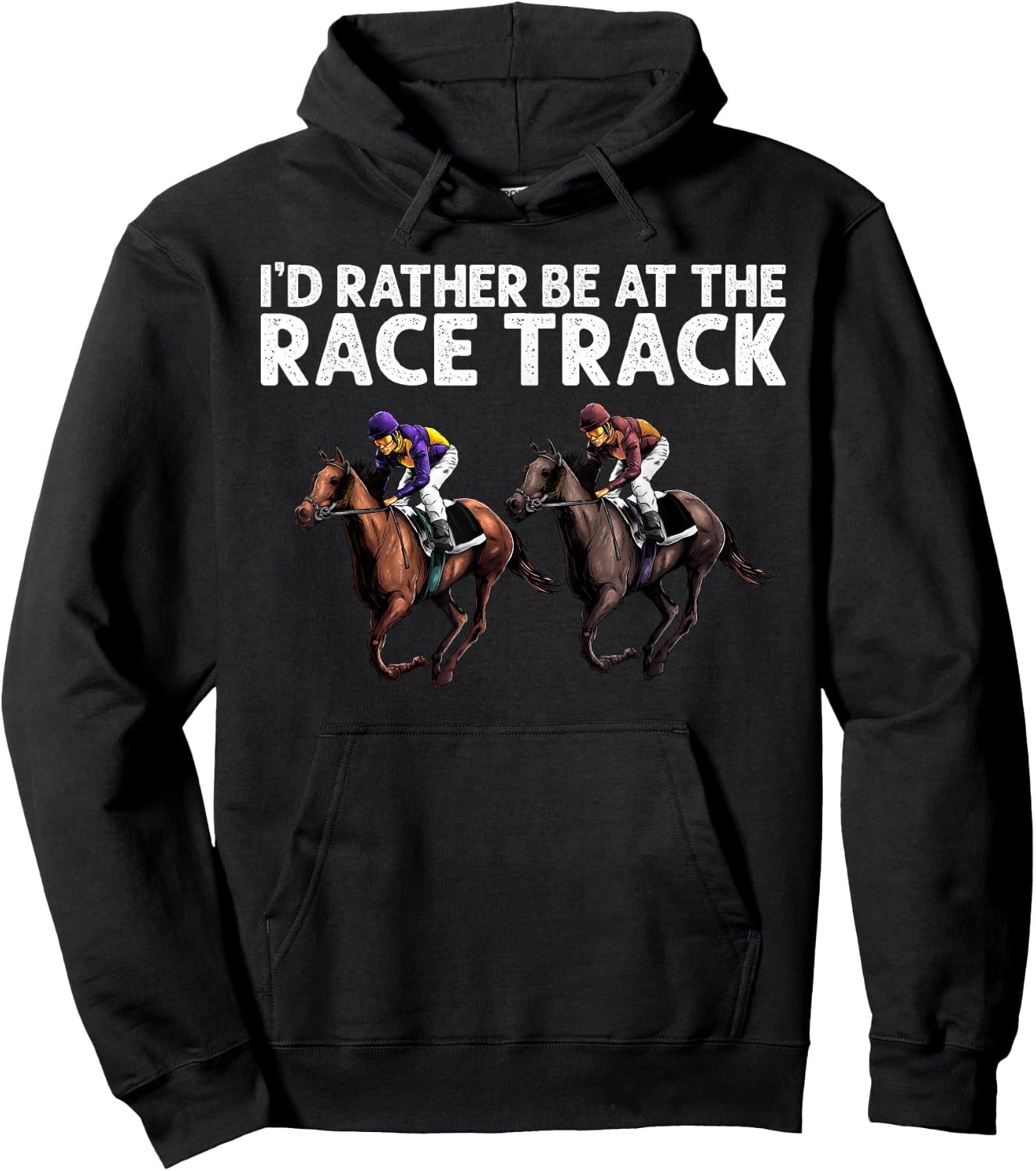 Funny Race Track Horse Racing Gift Men Women Cool Horse Race Hoodie - Hoodie | Black
