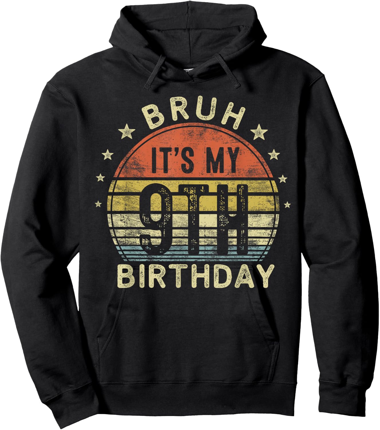 Bruh It's My 9th Birthday 9 Year Old Boy Nine BDay Hoodie - Hoodie | Black
