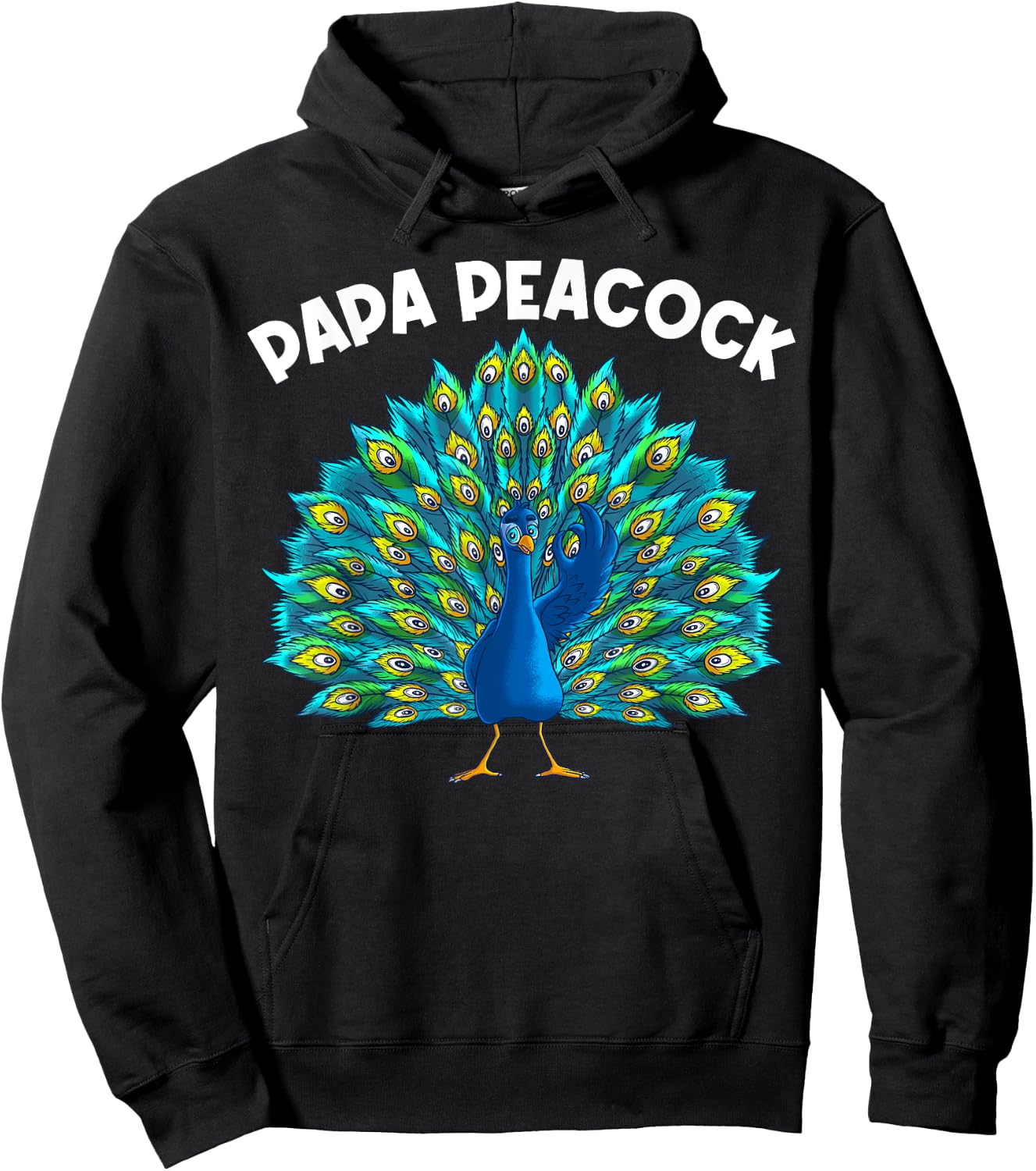Funny Peacock Gift Dad Men Peafowl Lover Bird Feather Hoodie - Hoodie | Black