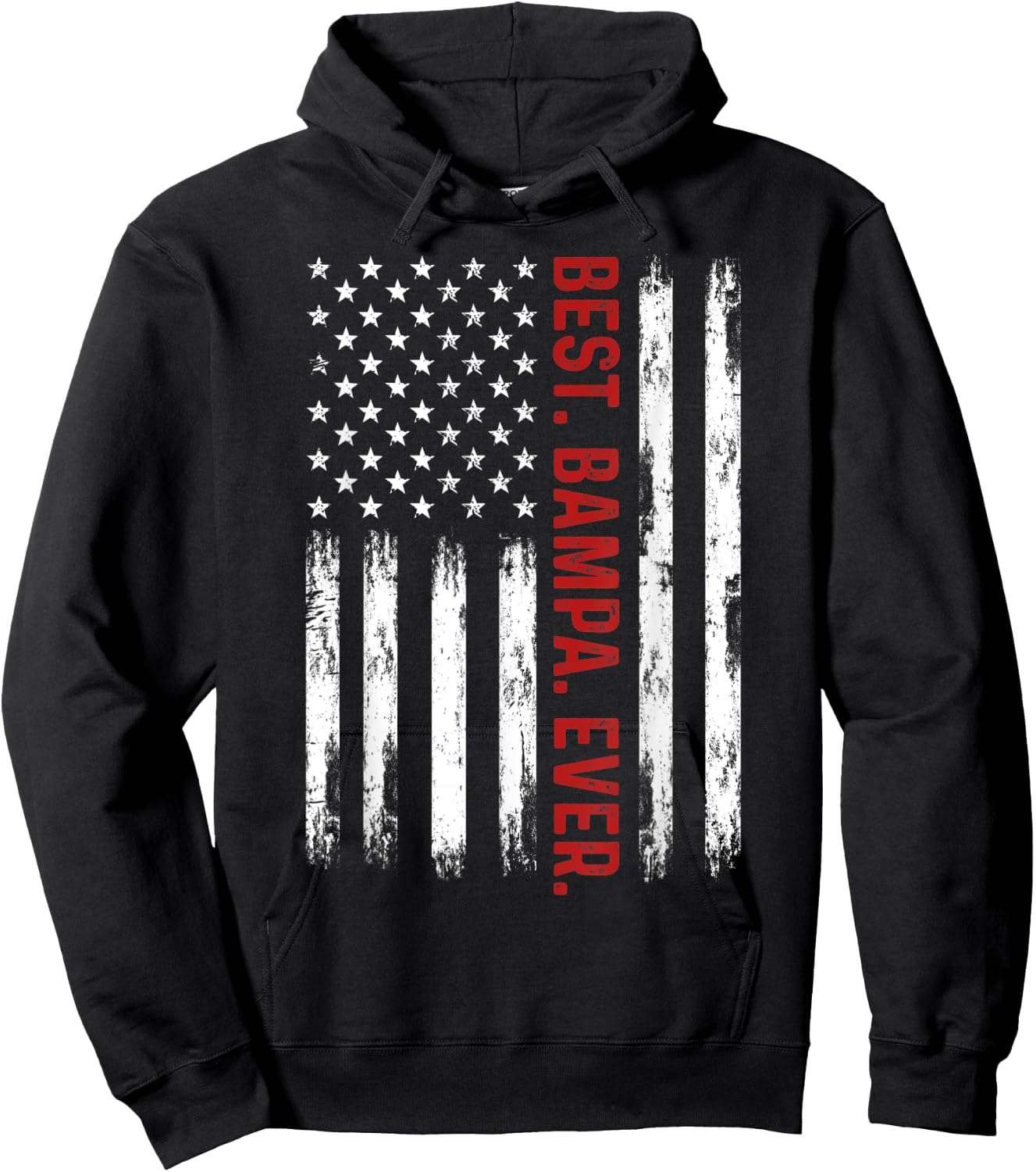 Best Bampa Ever Vintage American Flag 4th of July Bampa Men Hoodie - Hoodie | Black