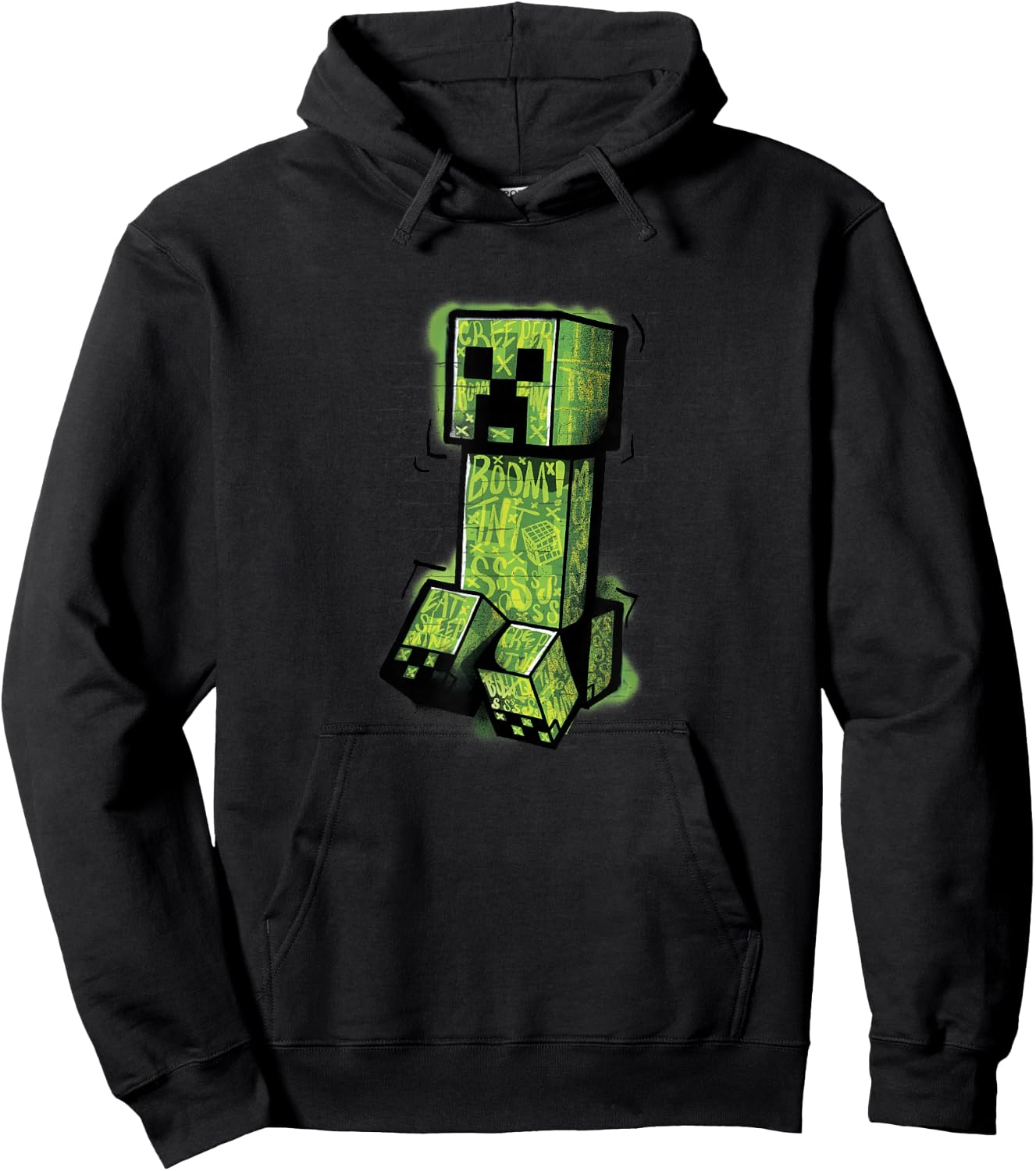 Minecraft Creeper Graffiti Sit Hoodie - Hoodie | Black